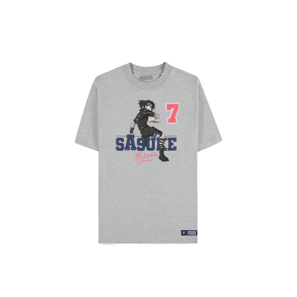 Naruto - Sasuke (Loose Fit) Heren Tshirt - Grijs